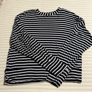 Navy blue and white striped long sleeve